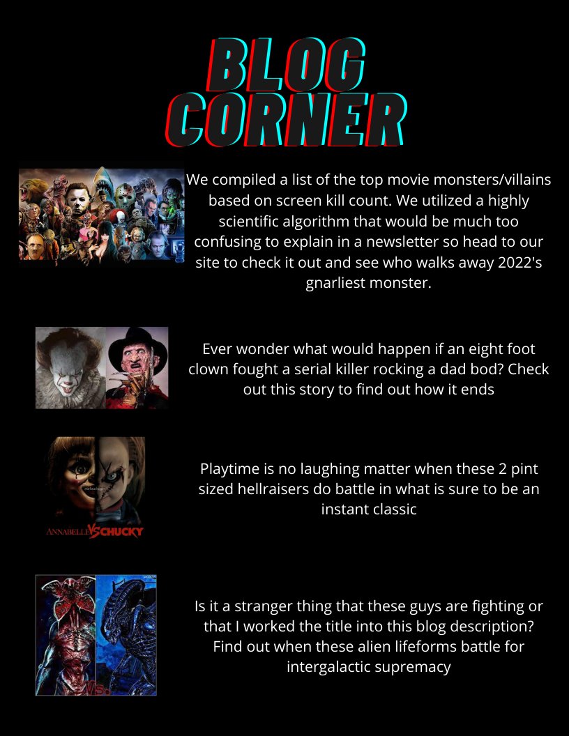 ThrillWicked's tweet photo. Hey guys, stay up to date with everything in the world of horror with our newsletter.
Website:https://t.co/xq02jiboJT
Instagram: @wickedthrillmedia
IMDB: https://t.co/47aY1CsbYS  
Amazon: https://t.co/28EJtmnPnX https://t.co/yWBry4jbDO