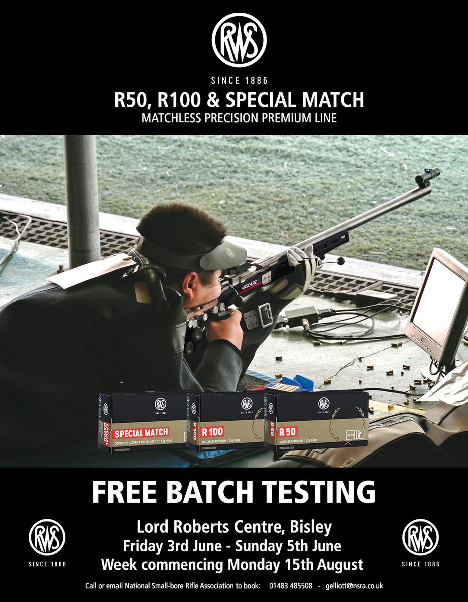 AmmotecUK's tweet photo. Free Batch Testing - Bisley
Contact @NSRAHQ for details
#BatchTesting
#Bisley
#RWS
#Ammotec https://t.co/tuqT10YF8i