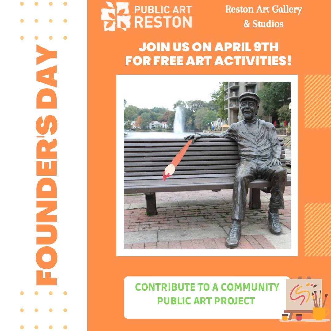Founder' Day countdown! 1 week to the celebrations + art making inspired by Reston's first public artist, Gonzalo Fonseca, &amp; his 100th bday year.  More info at ow.ly/g5y050IxC4p

@restonmuseum
@restoncommunitycenter
@restonassociation
@lakeannecoffeehouse
@lakeannebrewhouse