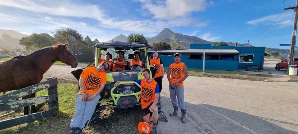 thebaileymackey's tweet photo. Not all heroes wear capes! These amazing East Coasties fixed the bridge 11 days ahead of schedule on the ONLY road State Highway 35! This allowed crucial services to resume. Blackbee contractors are an example of what increased local procurement can do! By local for local! https://t.co/N5FYB6oMkB