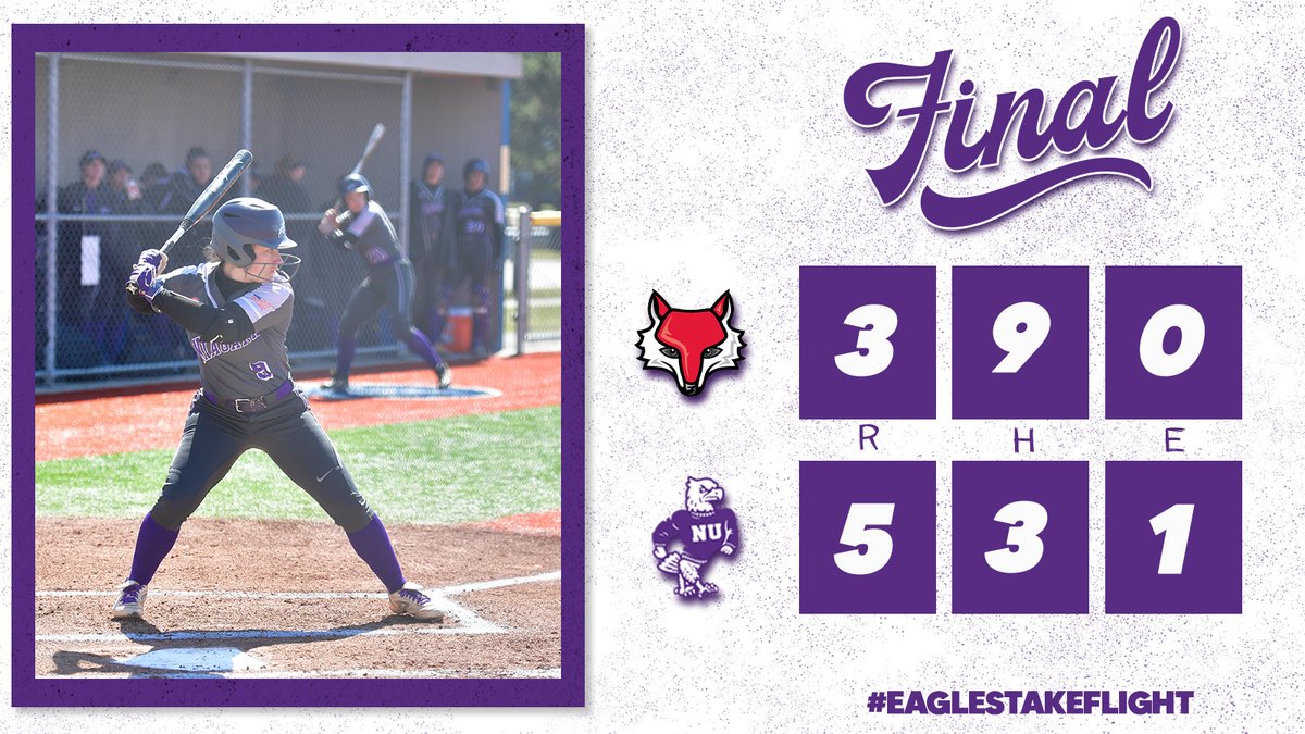 NiagaraSB's tweet photo. Niagara uses a five-run fifth inning to complete the sweep of the Red Foxes Saturday afternoon!

🟣🦅🥎 https://t.co/dgQwb6y1Kr