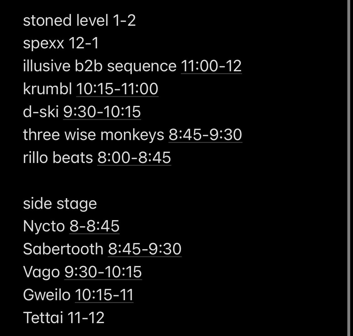 WubLifeEnt's tweet photo. ⏳TONIGHT’S SET TIMES⌛️

Secure the remaining tickets below 
https://t.co/W4k9Q4JUrM https://t.co/LHBW0bcjm8