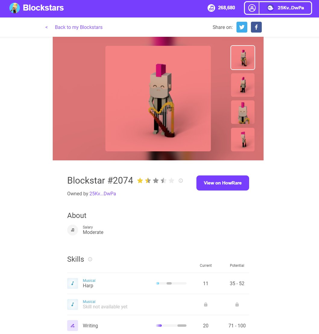 CryptoMike89's tweet photo. The stats reveal of my favorite @blockstarsgame indicates that my favorite harp player will write some beautiful pieces of music! #StarsNStats https://t.co/R8mnDUqOpE