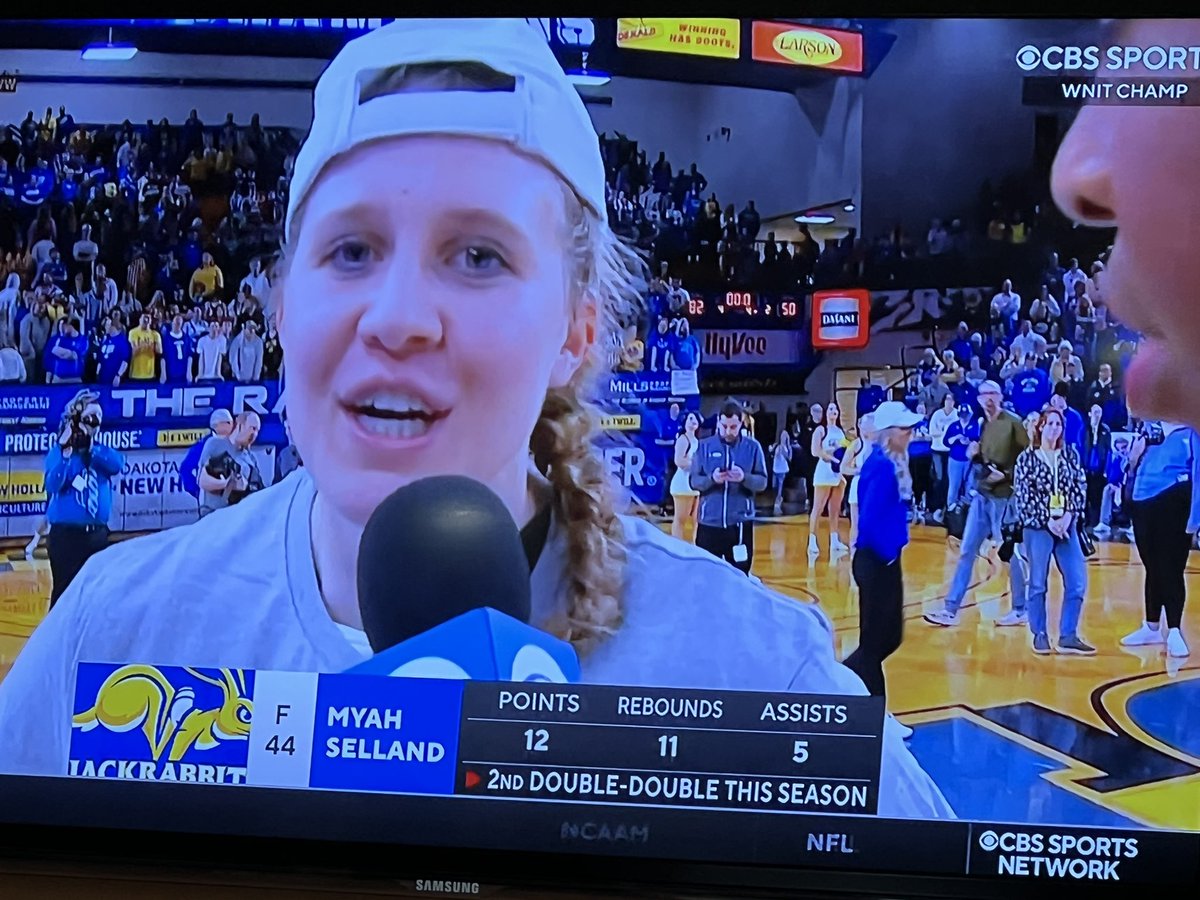 krusie2's tweet photo. We rarely miss these games but we were there in spirit. Love the support the Jackrabbit community and South Dakota State University supports both their men and women student athletes. Bidding and ensuring these games are in Brookings. Proud @GoJacksWBB #wnitchamps https://t.co/duBh4JsUHW