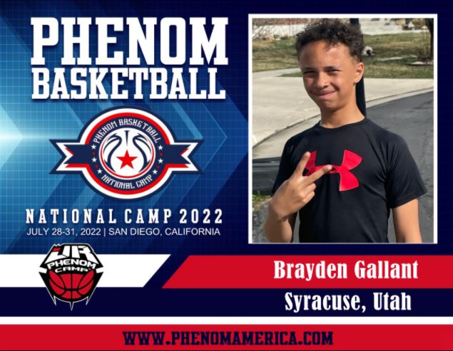 Phenom Basketball is excited to announce that Brayden Gallant from Syracuse, UT will be attending the 2022 Phenom National Camp in San Diego, CA on July 28-31!

#PhenomAmerica #PhenomNationalCamp #Phenom150 #Basketball #Hoops #GatoradePartner https://t.co/MMRLsr72f7