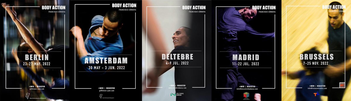 FrancisCordovAZ's tweet photo. #FRANCISCOCÓRDOVA. 
Professional Workshop #BODYACTION 2022
_ 
#Berlin 23>27 May
#Amsterdam 30 May> 3 Jun
#Deltebre 4>9 Jul 
#Madrid 11>22 Jul https://t.co/Ei9nZBI2b3