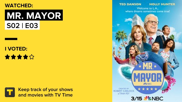 ChatterBReviews's tweet photo. I've just watched episode S02 | E03 of Mr. Mayor! https://t.co/z2aykGnp4u #tvtime https://t.co/mMZr725Upi