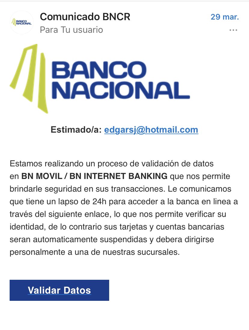 CrcEdgarsj's tweet photo. @banconacionalcr ahí les hablan 😂😂😂…. Y eso que no tengo cuenta con ustedes #estafa #banconacional #bn https://t.co/lmw10rdVEn