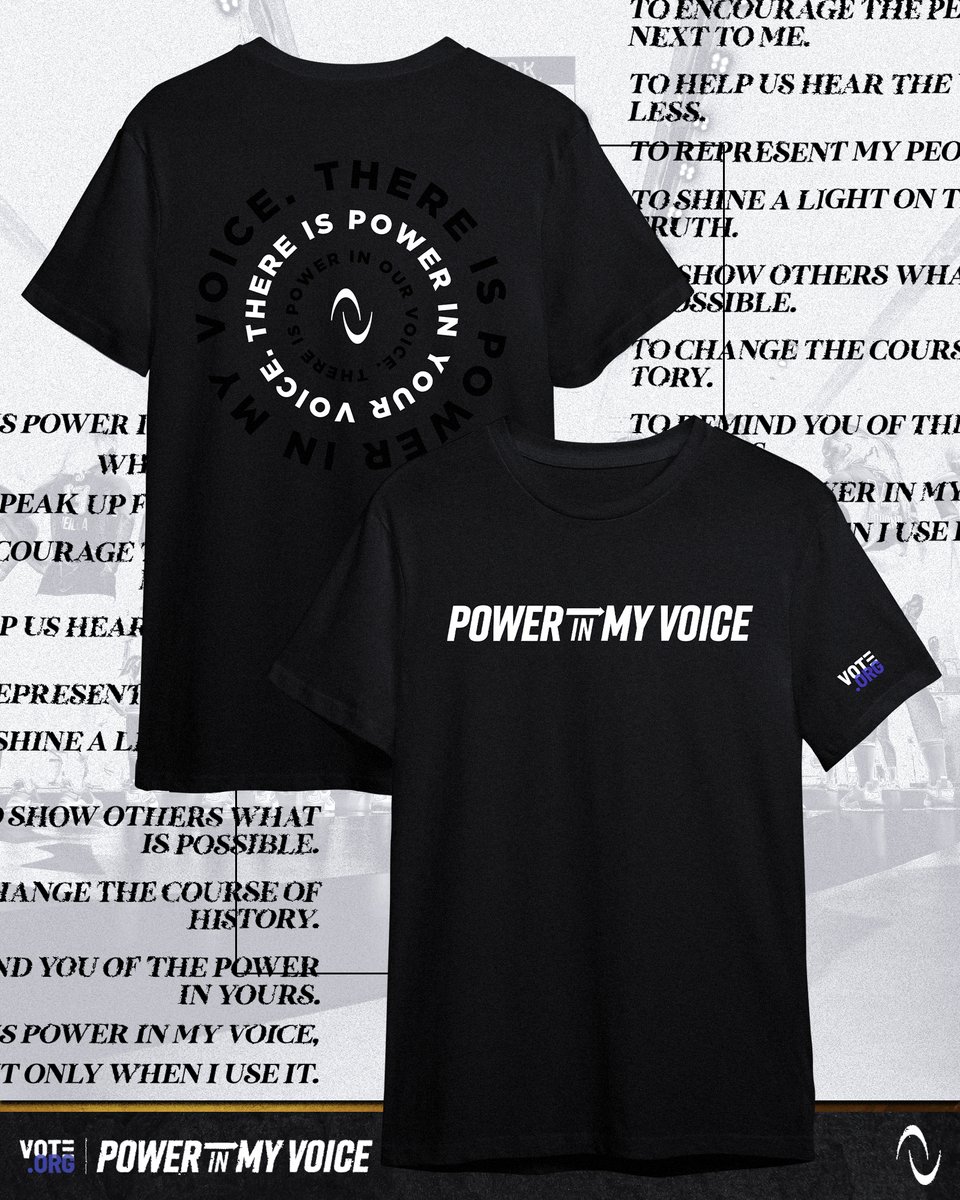 AUProSports's tweet photo. @votedotorg Get your #PowerInMyVoice shirt today ⬇️

🔗 https://t.co/AqA4sdcrBa https://t.co/iJvgBRG1rT