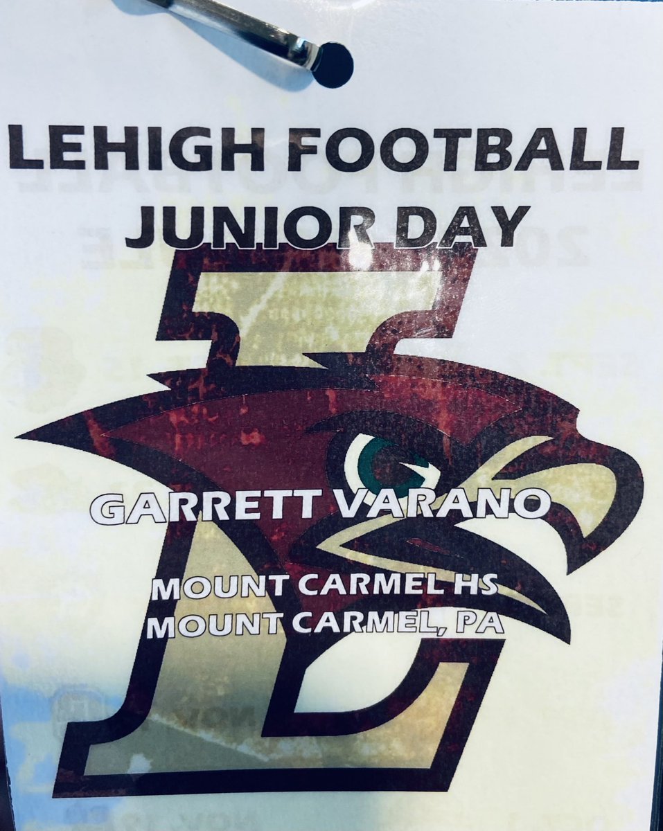 GarrettVarano's tweet photo. Had an great time at Lehigh today. Thank you @CoachSibel @Coach_MikeKash @Scott_Brisson for talking to me about the program. Can’t wait to get back on campus. @GOBIGRED19 @Get__Recruited https://t.co/76hNwhLkUg