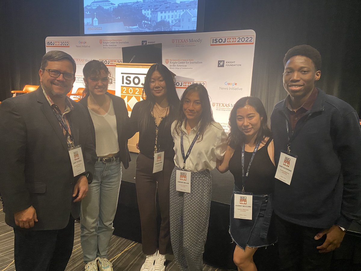 jbatsell's tweet photo. If you’re at #ISOJ22 chances are you’ve met one of the 5 @smumeadows student journalists who are spending their weekend immersing themselves in their field. Proud of @jillsian @ReactTeng @amcclu24 @ogunrindekirk &amp; Simone Melvin for representing @SMU @thedailycampus at @ISOJ2022! https://t.co/mPGkYwA8HM