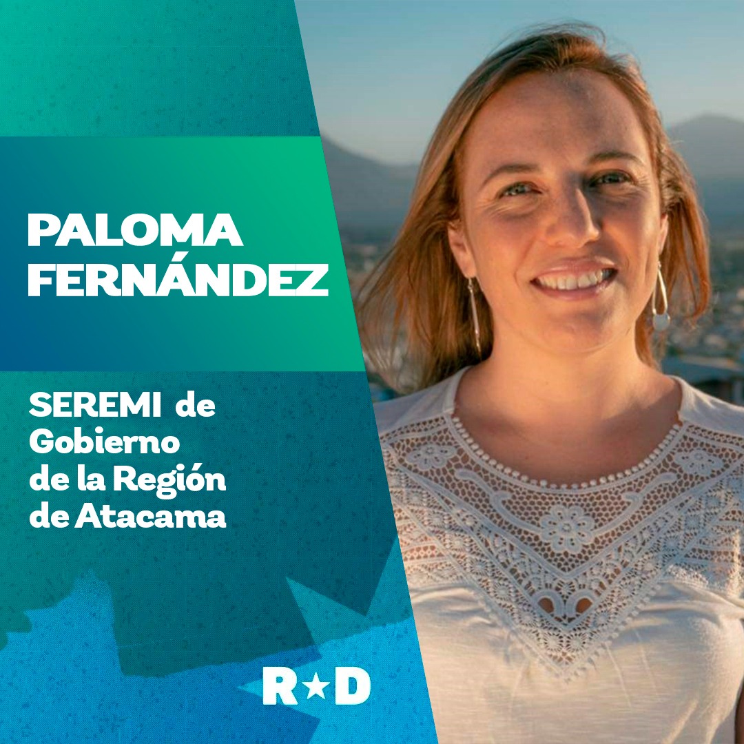 RD_Atacama's tweet photo. Estamos felices con el nombramiento de nuestr@s representantes como Seremis del Gabinete Regional de Atacama del Gobierno del Presidente @gabrielboric. Paloma Fernández, Seremi de Gobierno, Psicóloga, ex Concejal de la comuna de Copiapó, Magister en Salud y Mujeres. @RDemocratica https://t.co/SQ06AX3vhi