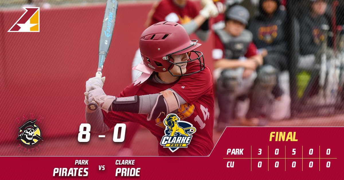 🥎, The Pirates earn the win in five innings over Clarke, 8-0! No. 29 Solary with a CG shutout and No. 9 Rau came in a for a clutch base-clearing double in her pinch hit opportunity! @HeartSportsNews <a href="/park_softball95/">Park Pirates Softball</a>