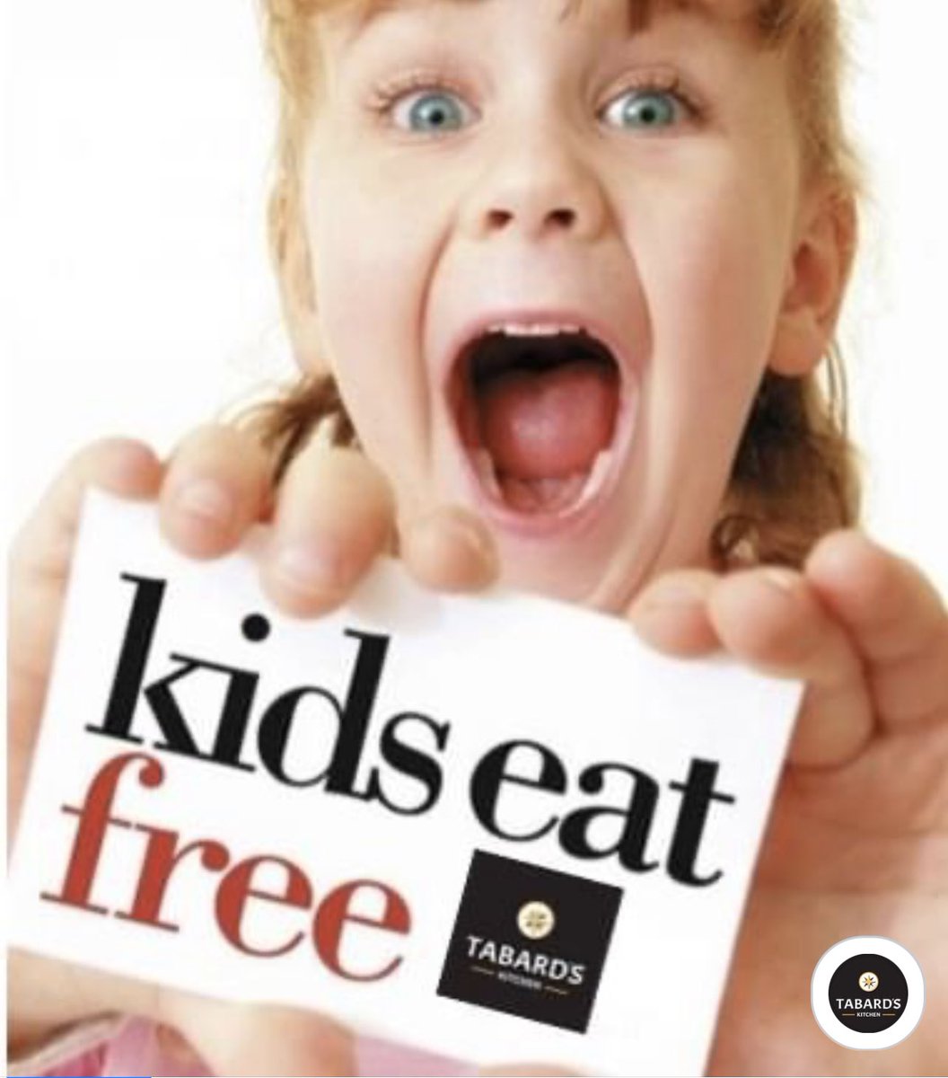 Every Saturday, "Kids Eat FREE" at Tabard's.  That's right, with the purchase of a qualifying adult entree, kids can choose their meal off their own menu which includes drink and dessert for FREE!  Bring the family and enjoy Tabard's this evening!