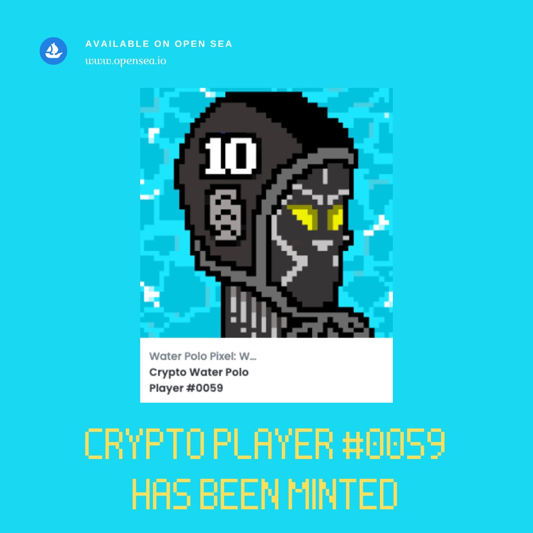 pixel_polo's tweet photo. Crypto Water Polo Player #0059 has been minted. #cryptoplayer #waterpolo #CryptoNews #NFT #NFTs #nftcollectors #nftcollectibles #nftart #waterpolopixel https://t.co/Jh6CjfHupD