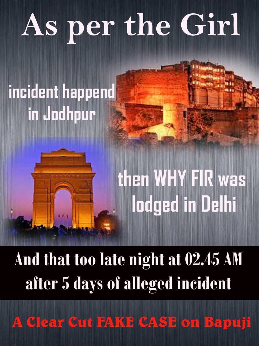 vijya_bhai's tweet photo. #DocumentsExposedTruth
एकदम फर्जी केस 
सैकड़ों बहनों और जनता की आवाज है कि एक झूठी कहानी तैयार करके
Sant Shri Asharamji Bapu को जेल भेजने का कार्य किया।
फिर भी 9 साल में 1 दिन की भी बेल नहीं।
यह बहुत गलत है।
Voice Of Evidences
Justice For Bapuji https://t.co/Gxk0GTdOOs