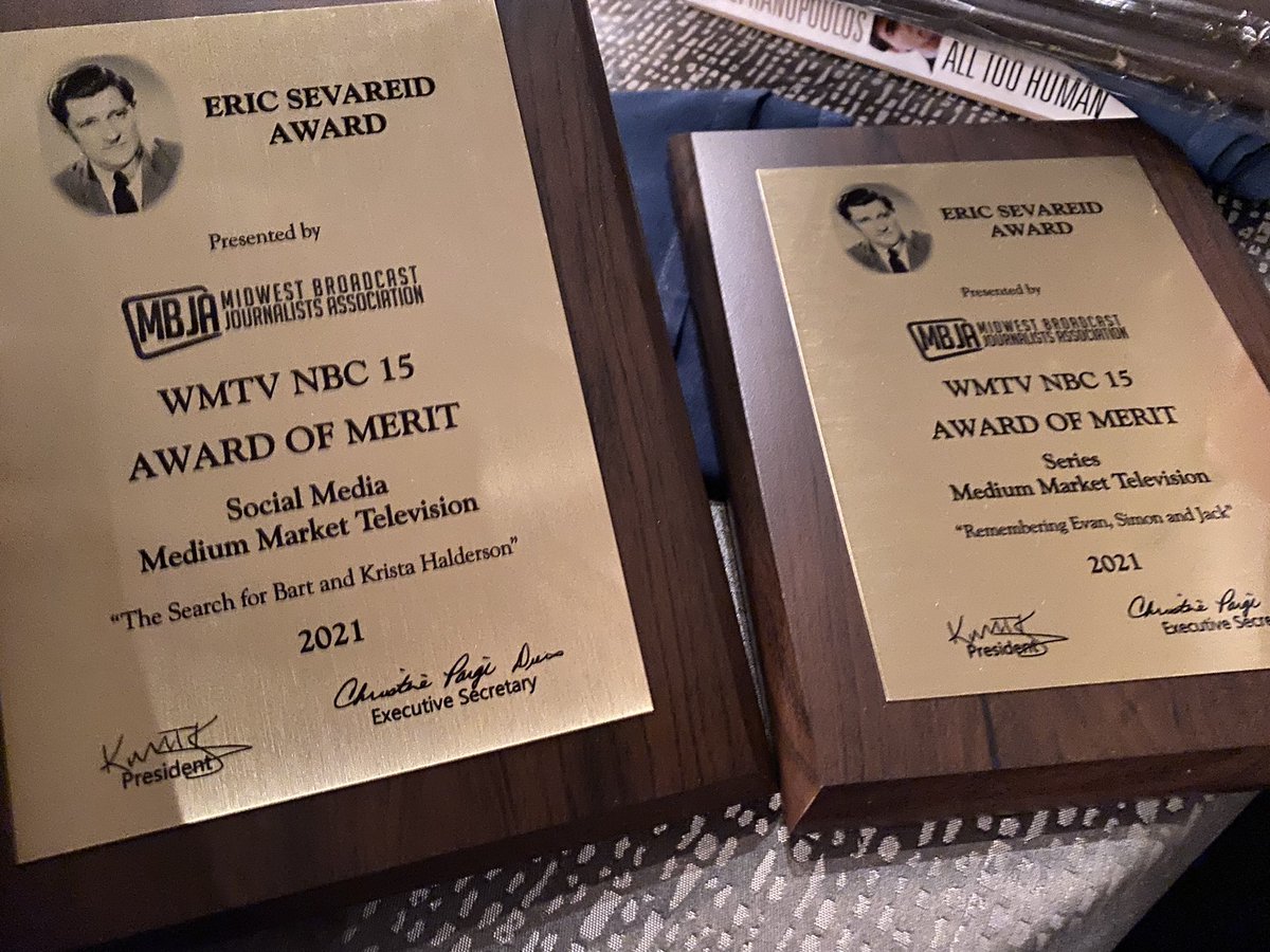 JessLaszewski's tweet photo. We often cover hard, heavy stuff. I’m proud of our team for the compassion and sensitivity shown in our reporting always. Congratulations for these Sevareid Merit Awards for social and series categories @nbc15_madison #NBC15 #MJC22 #GrayProud https://t.co/fBu7FsZvMI