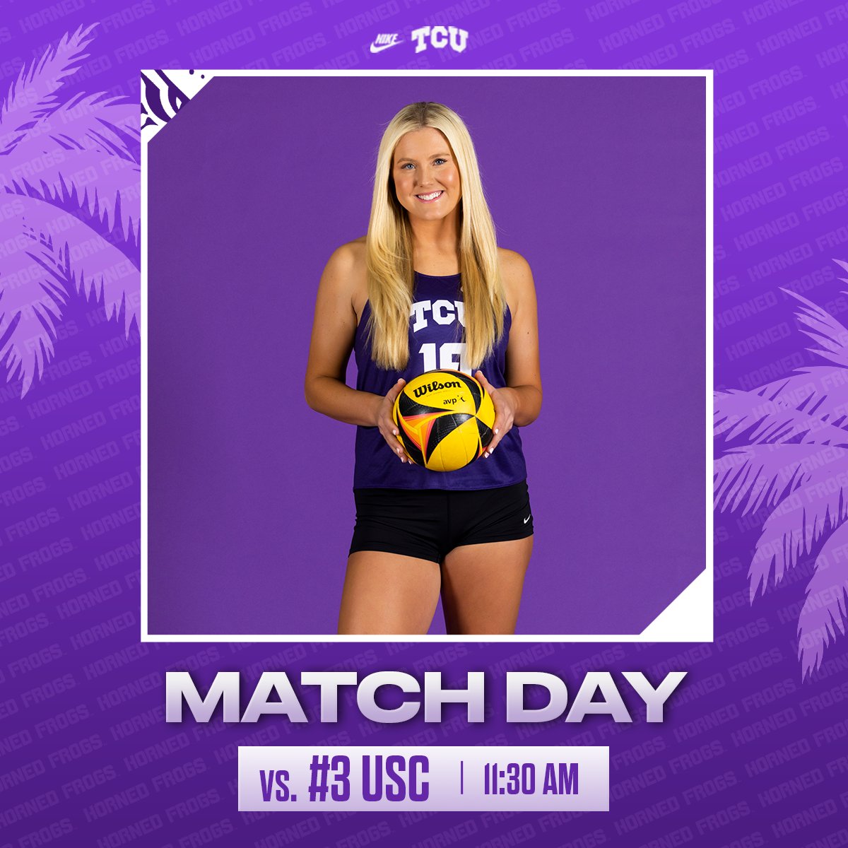 TCUBeachVB's tweet photo. MATCH DAY‼️ UCLA Invitational Day ✌️😈

vs. No. 3 USC
⏰: 11:30 AM
📊: https://t.co/ngnirlAqdN
📍: Manhattan Beach, CA

#GoFrogs🐸🏖️🏐 x #OneTeam https://t.co/vrtLfzTkOV