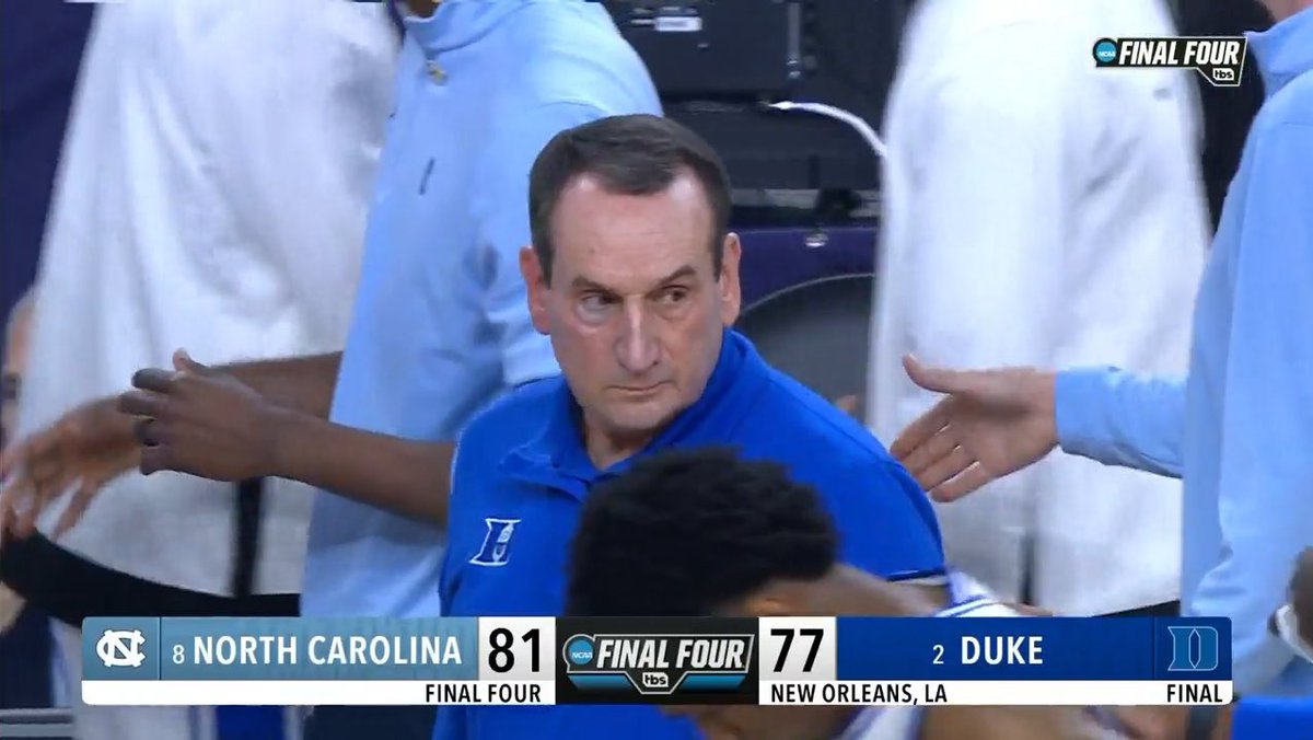 TroofMusic's tweet photo. Congrats on a great career Coach K but… LETS GO HEELS!!! #NATTYBOUND #DUKEWHO?? https://t.co/h0GCqMsiIf