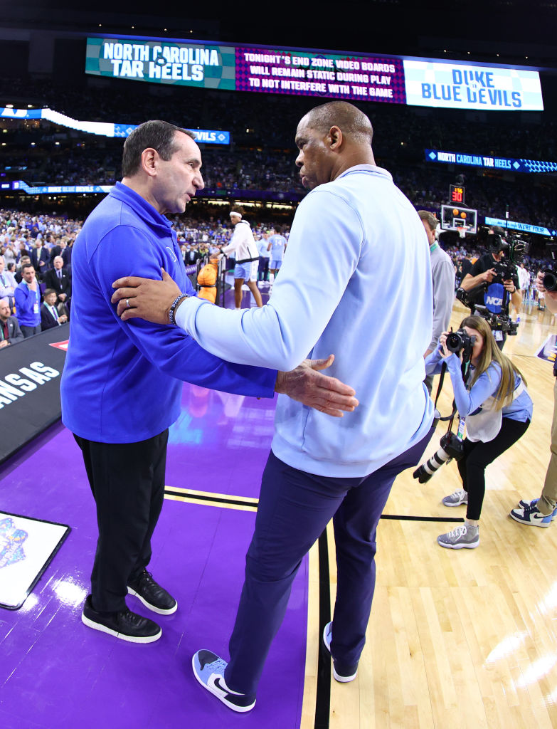 ESPNInsights's tweet photo. North Carolina takes down Duke in the Final Four in an instant classic.

The Mike Krzyzewski era ends with 100 games between the two rivals.

Each team won 50. https://t.co/YOFK8LPWoR