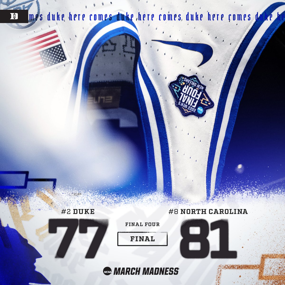 DukeMBB's tweet photo. A great ride ends in the Superdome https://t.co/Pb3XrEeQ6F