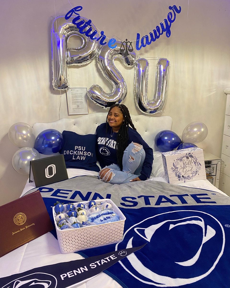 Everythinglexus's tweet photo. 12 acceptances later🥳 I am happy to announce that I have committed to Penn State Dickinson Law to pursue my law degree with a full scholarship!! The hustle made it worth the wait and I’m ready to walk into my purpose on the east coast⚖️ #Blacklawtwitter https://t.co/sYTHGj9c4V