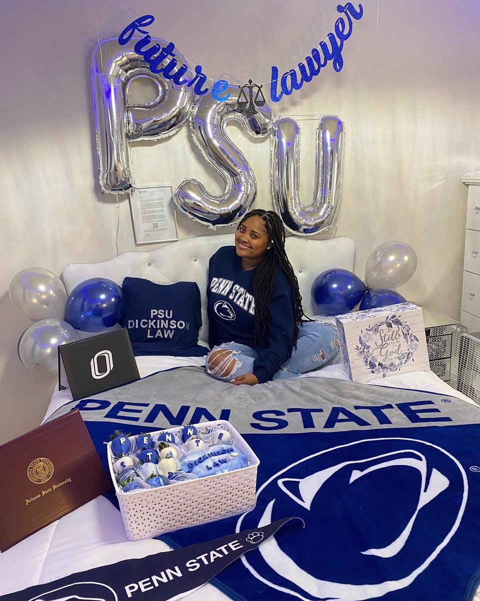 Everythinglexus's tweet photo. 12 acceptances later🥳 I am happy to announce that I have committed to Penn State Dickinson Law to pursue my law degree with a full scholarship!! The hustle made it worth the wait and I’m ready to walk into my purpose on the east coast⚖️ #Blacklawtwitter https://t.co/sYTHGj9c4V