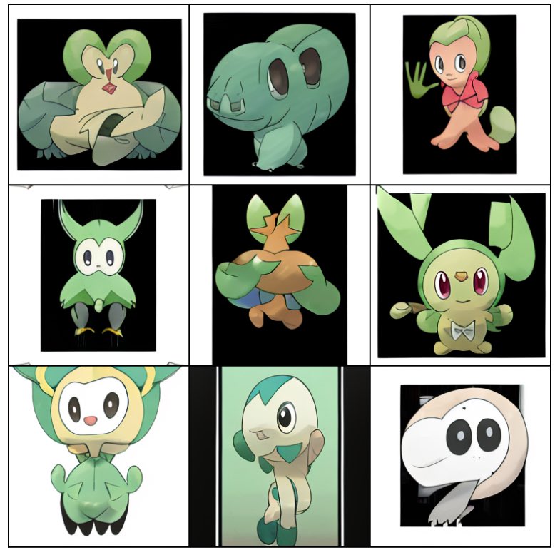 ayaifakemon's tweet photo. The first batch of AI generated Grass-type starter experiments! You get to decide your favorite! 

Personally, I like center left; what about you? 

(More Grass-type starter experiments coming soon…) https://t.co/VZB3nn1CfN
