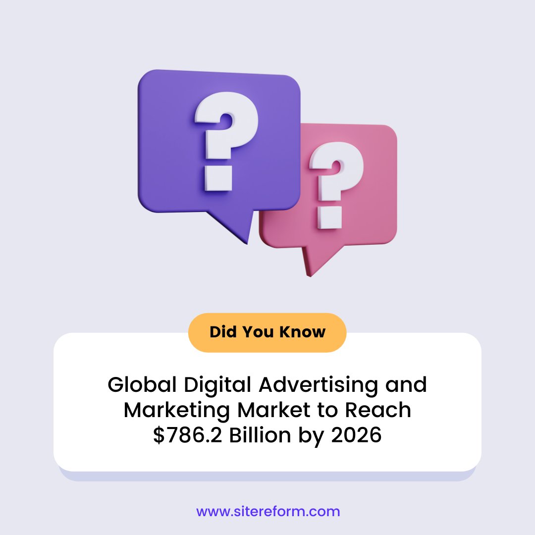 sitereform's tweet photo. Global Digital Advertising and Marketing Market to Reach $786.2 Billion by 2026

#marketing #googleDigitalAds https://t.co/ZhJEaOcBGj