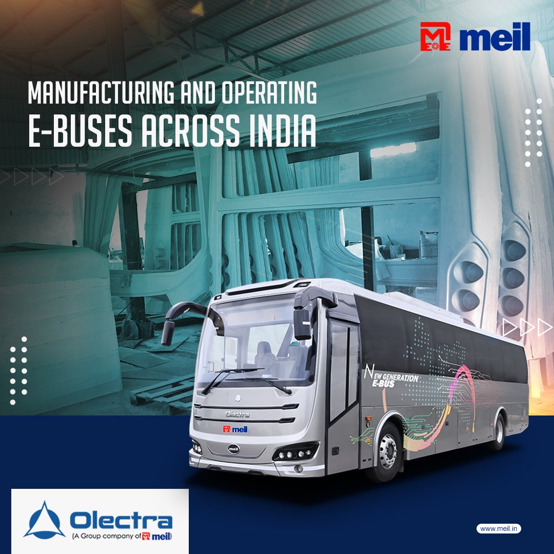 The MEIL’s group company Olectra Greentech Ltd manufactures India’s best e-buses and EveyTrans, another subsidiary of the company, operates and maintains these buses in different states across India.'
#meil #eveytrans #olectragreentechltd #electricbuses