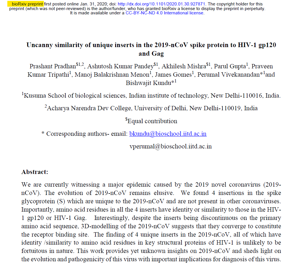 Jikkyleaks's tweet photo. Holy crap. These people (Andersen, NIH, Ecohealth) are corrupt.
"Andersen... was a screener at bioRxiv... and could delete the preprint or revise it in a way that would leave no record"
Now you know what happened to Prashant Pradhan's paper. https://t.co/Odibf9Jlki