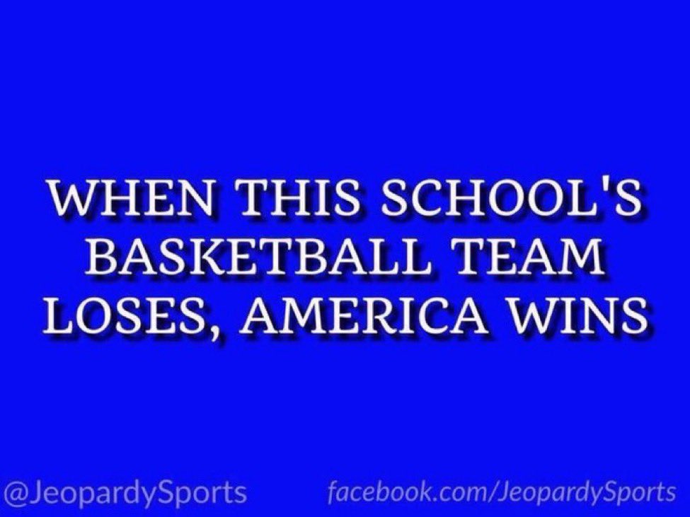 “What is: Duke University?”
#JeopardySports #MFinalFour