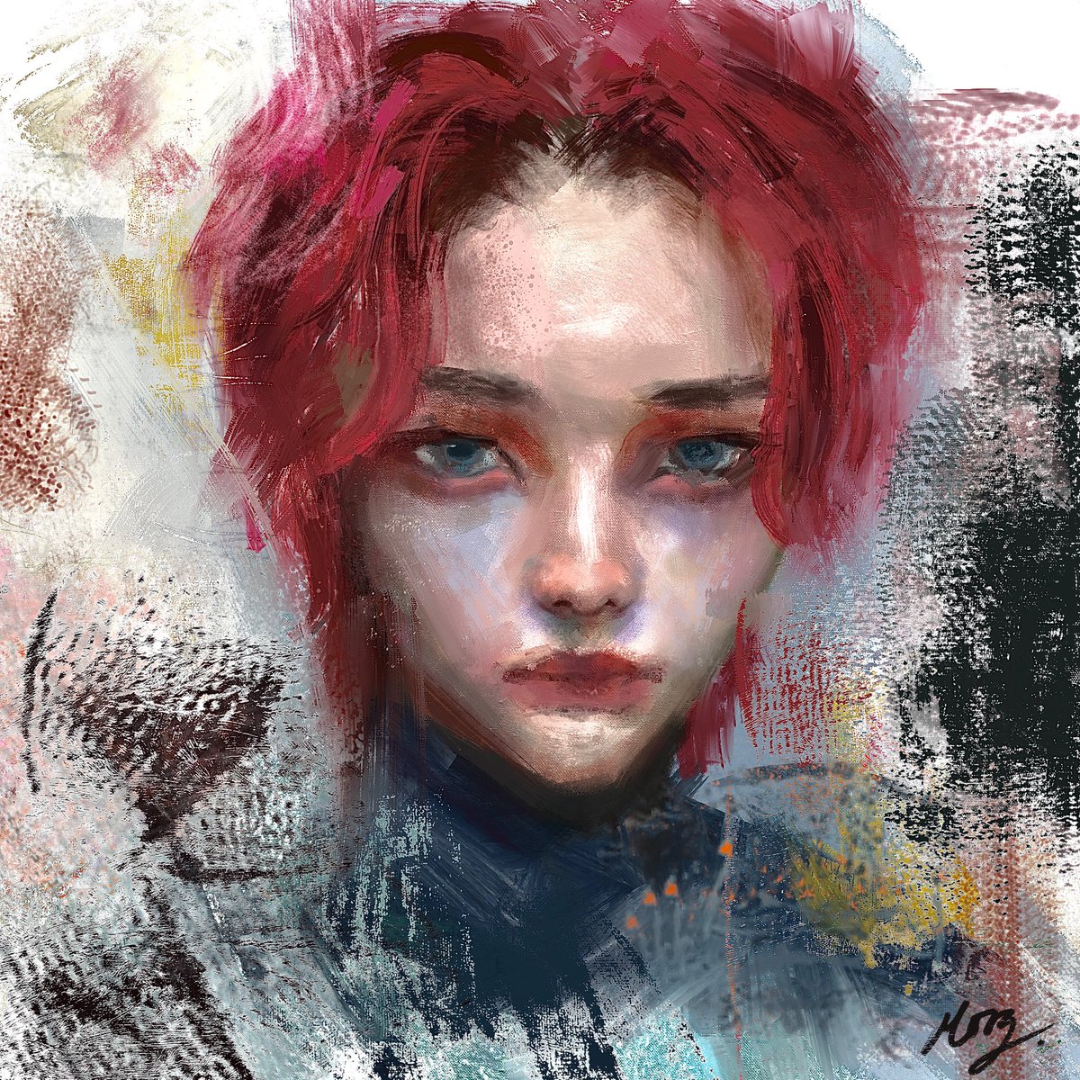 morgyuk's tweet photo. maniac ✨ 
#procreate #hyunjin #digitalpainting #art #straykids https://t.co/IRJ1ZRWutX