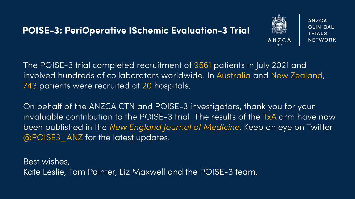 POISE-3 Australia and New Zealand tweet media