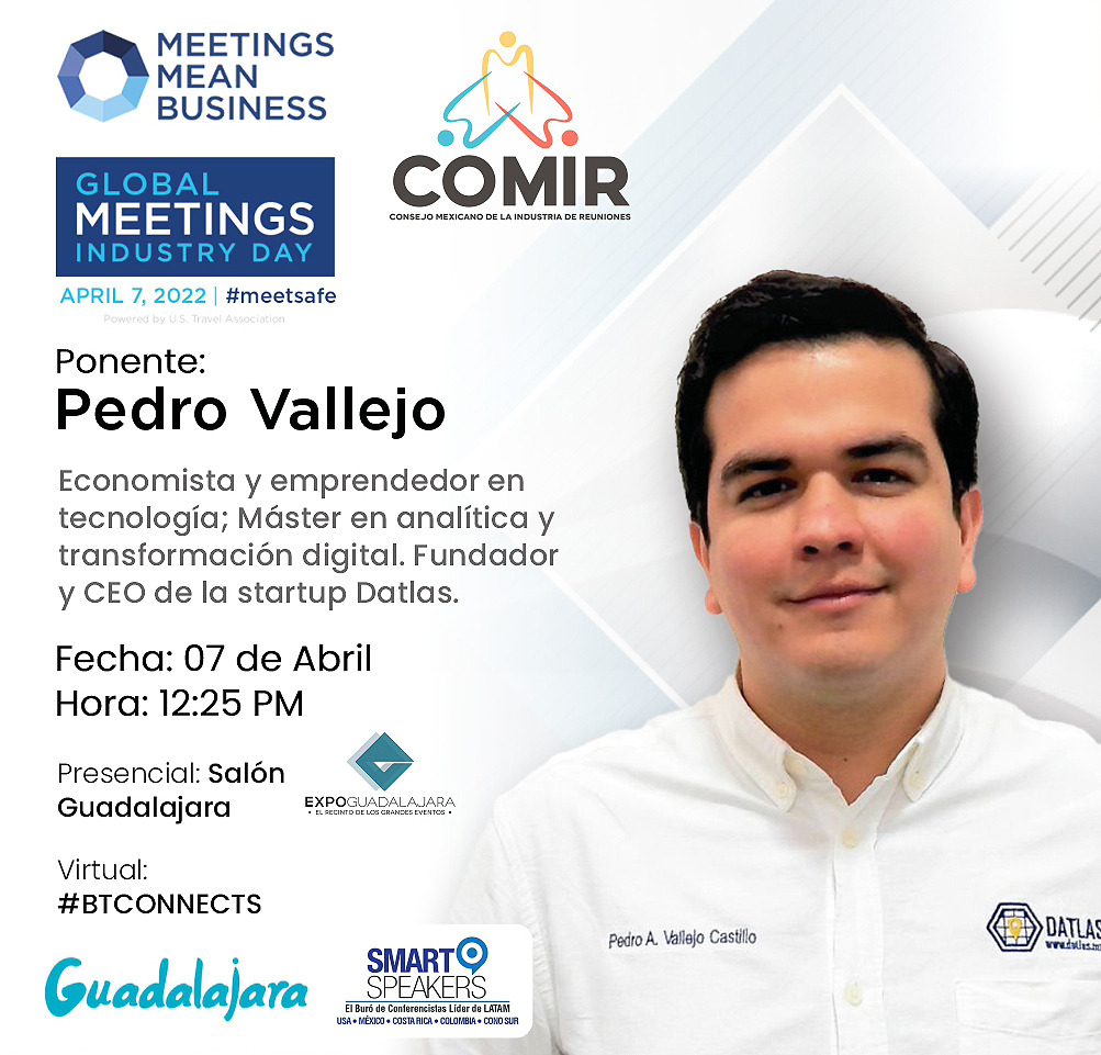 ¡Estamos a unos días de GMID 2022!

Te invitamos a participar en la conferencia:
"La importancia del manejo de datos en la Industria de Reuniones" por Pedro Vallejo de Datlas. 
🗓 7 de Abril en punto de las 12:25 HRS

✅ REGISTRO ABIERTO:  online.checkmein.com.mx/GMIDMEXICO2022