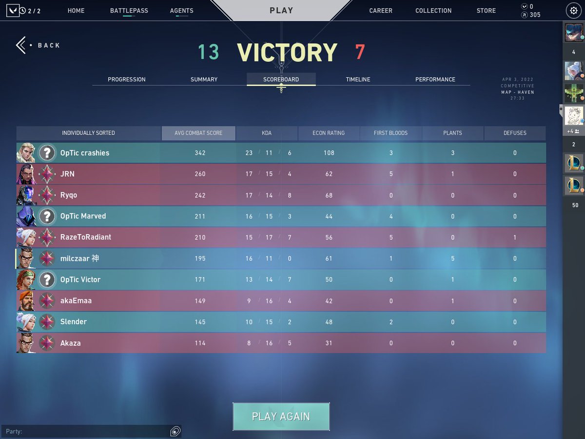 ranked with cool guys from <a href="/OpTic/">OpTic</a> 😎