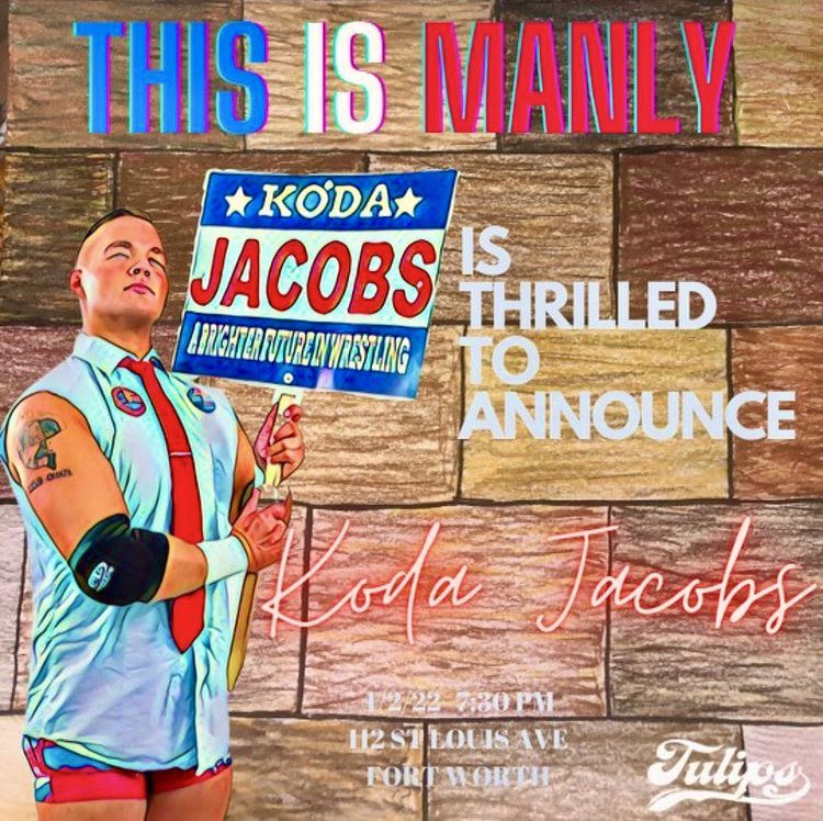 KodaJacobs_'s tweet photo. ONE MORE TONIGHT!
#ThisIsManly #ManlyMania
@TulipsFTW / FORT WORTH, TX
๐ 7:30PM
#ABrighterFutureInWrestling https://t.co/iYfhxLw6XZ