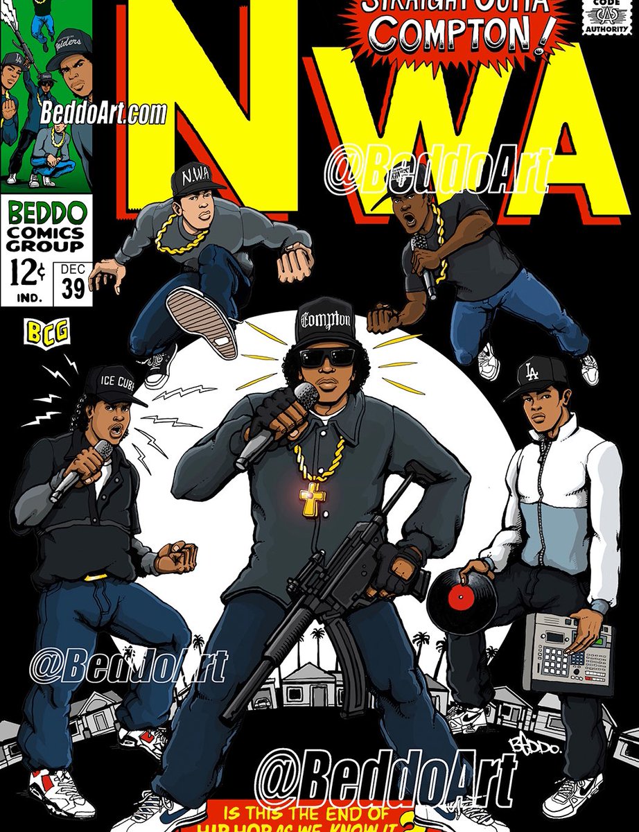 BeddoArt's tweet photo. Coming Straight Outta Compton! N.W.A. #39 “Gangsta Gangsta”!
Classic comic book cover remix of X-Men #39 “The Fateful Finale” by George Tuska. Peace to all the Westside family.
#BeddoArt #BeddoComics #StraightOuttaCompton #NWA #IceCube #DrDre #EazyE #HipHopArt https://t.co/IaBDkUYD3n