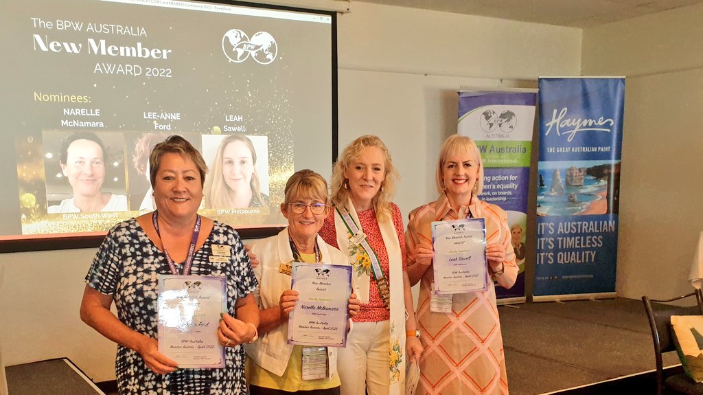 BPWMelb's tweet photo. WINNER WINNER
🤩 Congratulations 🤩
🟢Member Influence FINALIST Kate-Elissah Wilson 👏
🟣New Member FINALIST Leah Sawell 👏
🟢Member Commitment WINNER @judithvanUnen1 👏
🟣Member Mentor WINNER @BaylissCaroline 👏
#EmpoweringWomen #SeeWhatWomenCanDo #BPWAConf2022 @BPWAust https://t.co/XYRN9xfFv3