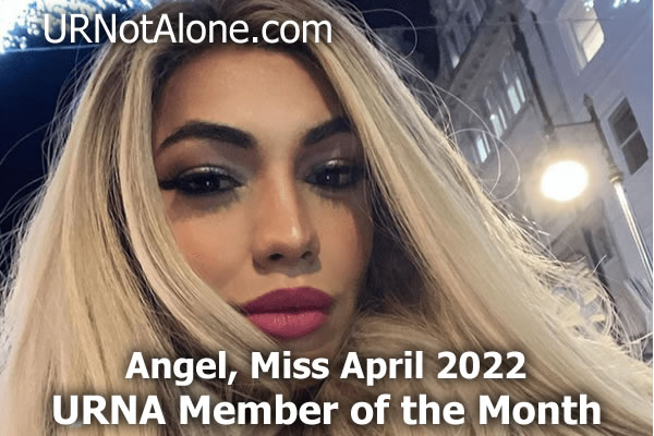 URNotAlone's tweet photo. Introducing Angel, URNA Member of the Month for April 2022. Angel is an active member in our adult trans chat. She is a 21 year old from the UK who has been living as female since age 18.  More at https://t.co/1wiYR7kSHL https://t.co/H8o4GZkRNo