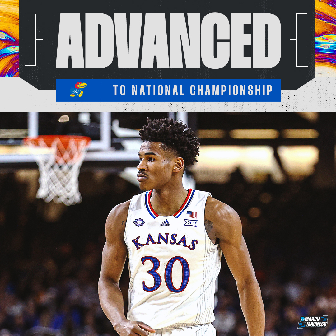 👏 JAYHAWKS ARE HEADING TO THE NATTY! 👏

(1) Kansas takes down (2) Villanova, 81-65, in the #MFinalFour and advances to the #NationalChampionship!