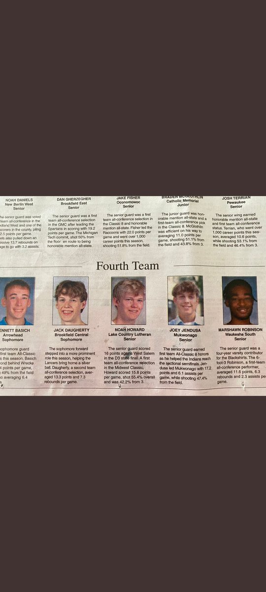 Congrats to <a href="/JendusaJoey/">Joey Jendusa</a> on making the 4th team All Freeman!  Great season!