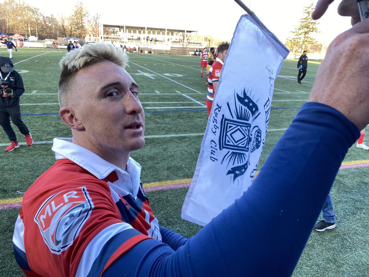 <a href="/NEFreeJacks/">New England Free Jacks</a> Another GREAT home win, and I got <a href="/DougieFife/">Dougie Fife</a> to sign my flag, just a lovely day <a href="/usmlr/">Major League Rugby</a> @skinchenko27 <a href="/Scrumchampion/">Craig Manson</a> #LetsRide