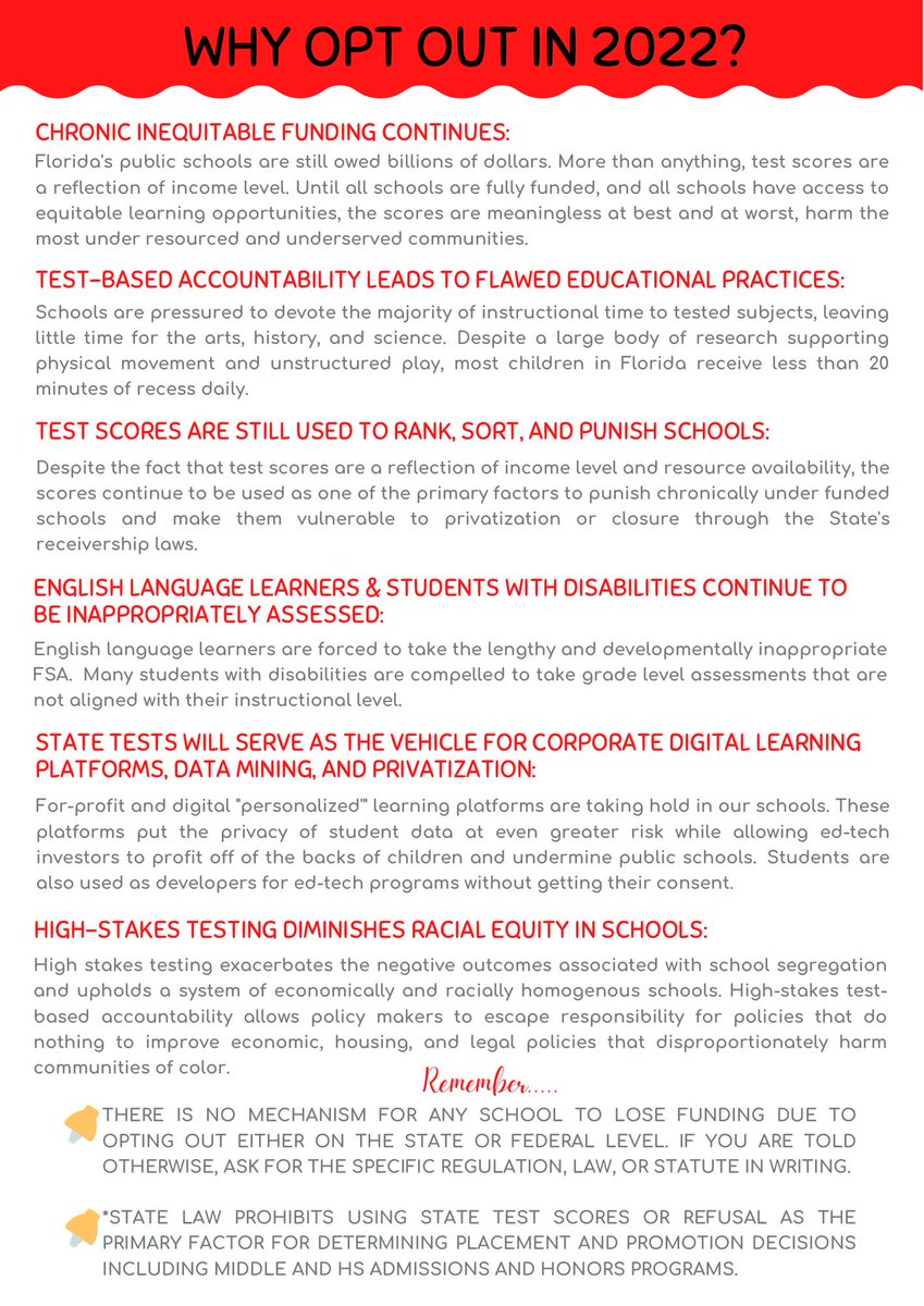 Refuse high stakes tests.  Florida opt out season starts next week.