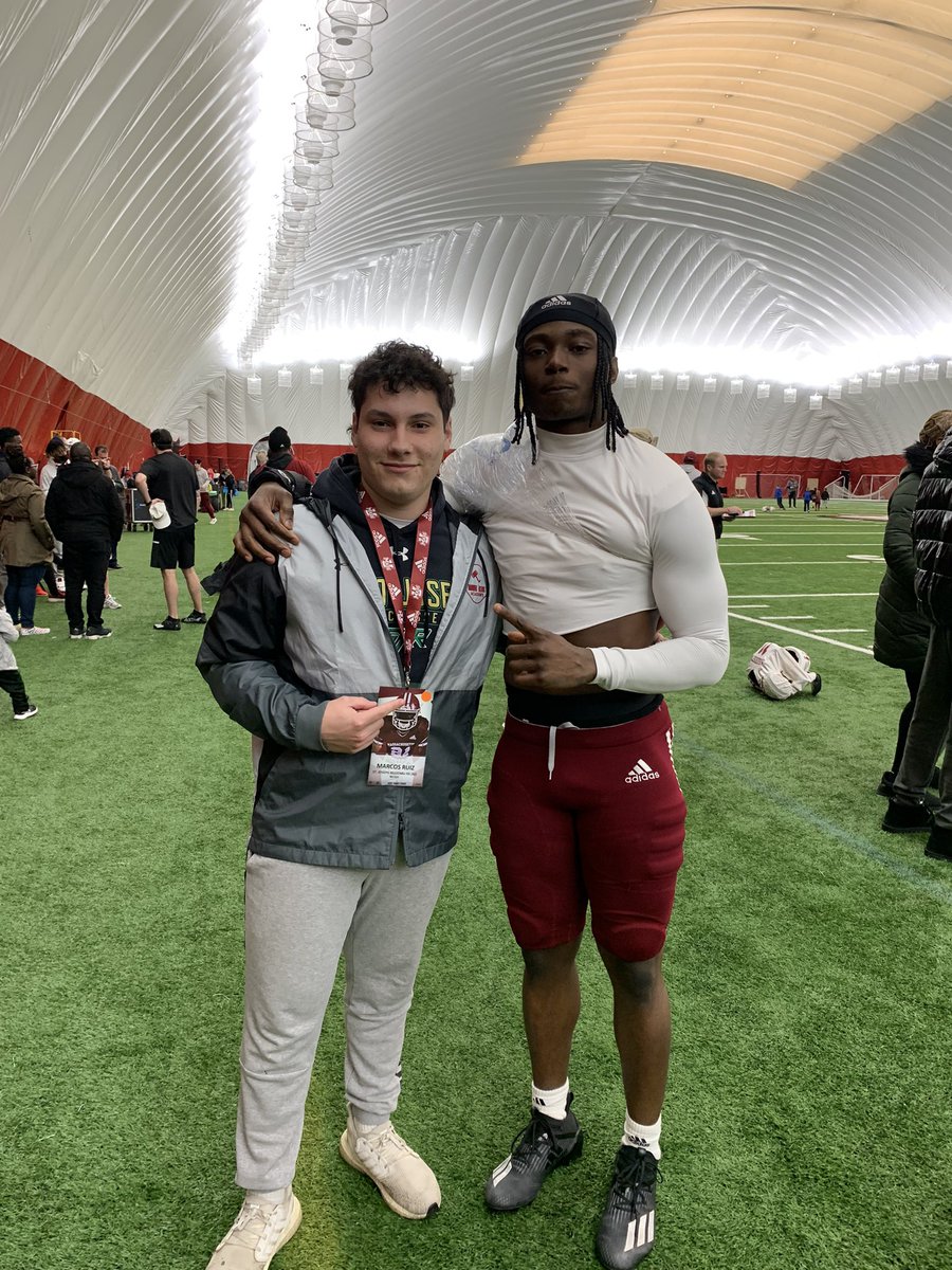 MarcosJRuiz1's tweet photo. AMAZING Visit @UMassFootball today. Huge thanks to @CoachMLiv for having me out! The level of hospitality I felt from the coaching staff was unmatched. Can’t wait to be back! @Coach_Mince54 @CoachJeffMoore @te_powell @CoachMarangi @SJRFB https://t.co/sGjOfge4rD