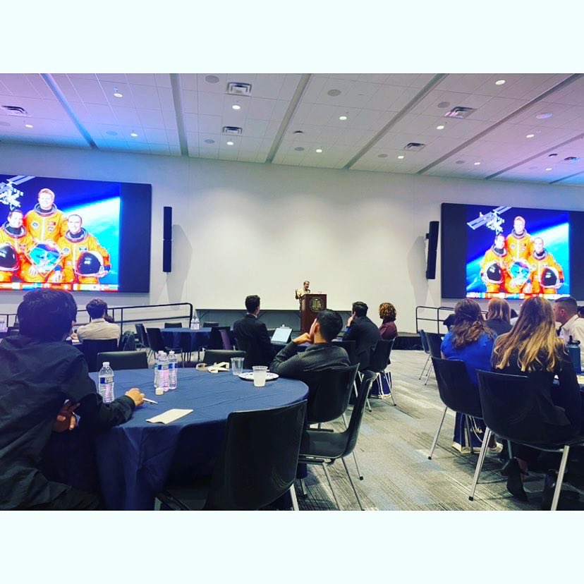JessEvora's tweet photo. American Institute of Aeronautics and Astronautics Region VI Student Conference! Thank you to the committee for the invitation to speak. Hearing retired NASA astronaut Daniel Bursch share his incredible story was definitely a highlight!  #leadership #leadershipdevelopment https://t.co/I1vhIk1LhC