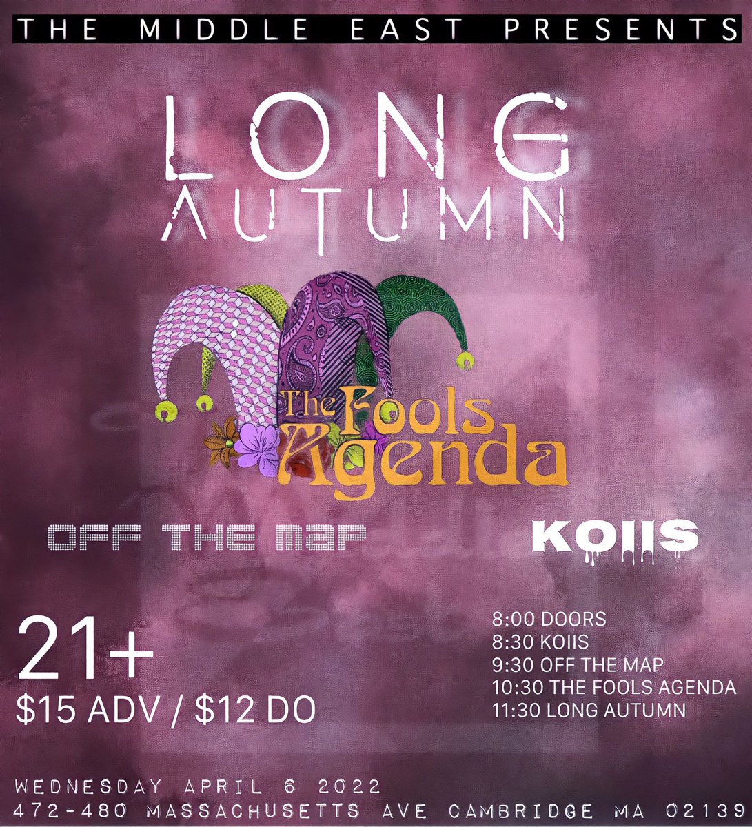 longautumnmusic's tweet photo. ⚠️THIS WEDNESDAY⚠️ the party is going DOWN at the beautiful @MidEastClub along with @thefoolsagenda OFF THE MAP &amp; KOIIS ✨🍻 

21+ $12 COME DO A DANCE 💃🏻 https://t.co/4yIhmAHt99