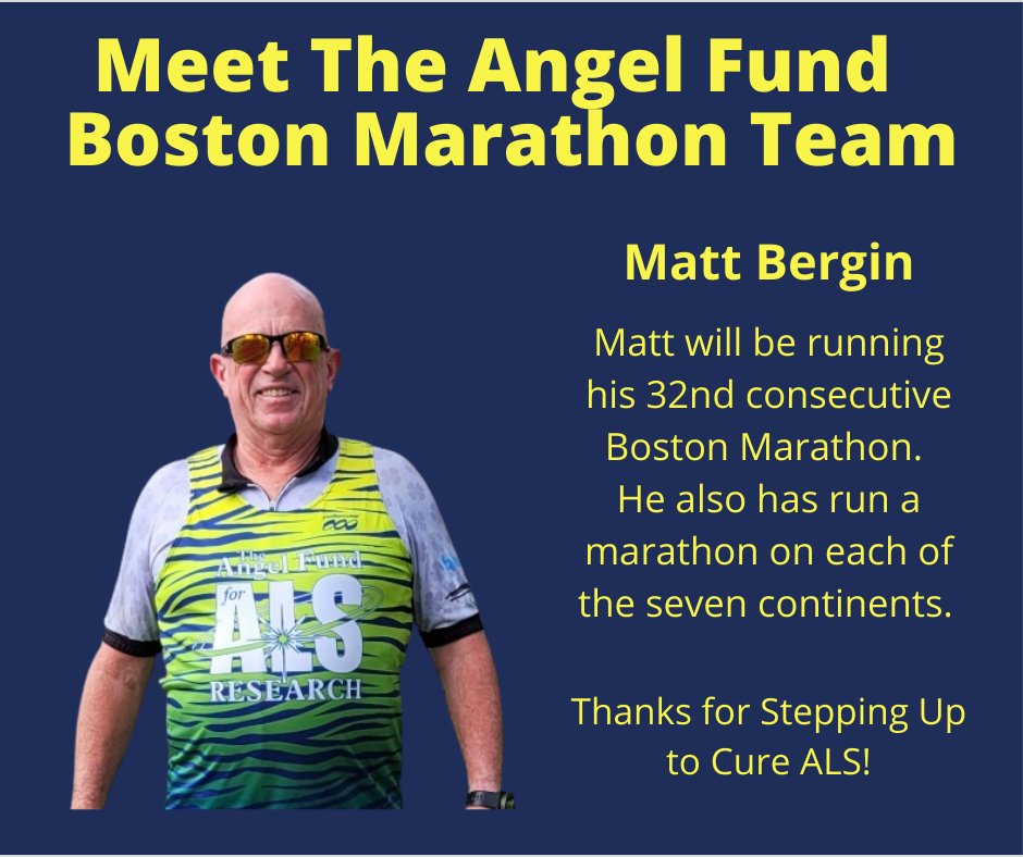 theangelfundals's tweet photo. Matt Bergin is running his 32nd @bostonmarathon for @theangelfundals! Please support Matt in his 26.2 mile run by donating here: https://t.co/fKmGFhJzi4
#StepUpToCureALS https://t.co/xGcYghZKOz