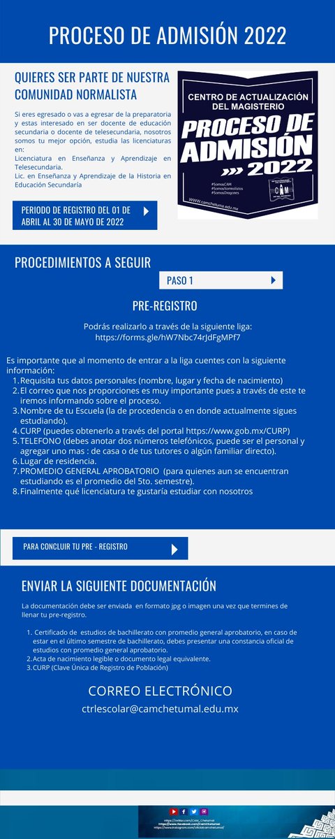 CAM_Chetumal's tweet photo. LIGA DE PRE REGISTRO: https://t.co/a1khiDHuEy
Sé parte de nuestra familia,. Nuestro sistema de estudio es Escolarizado, no lo dudes más 
#SomosCAM
#SomosNormalistas 
#SomosDragones https://t.co/E1ffpLEkli