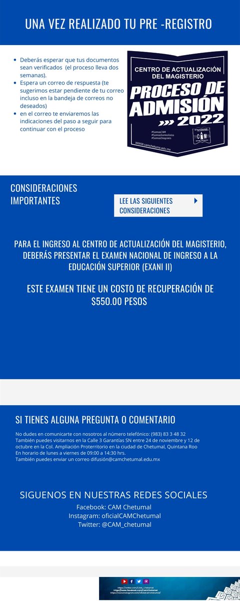 CAM_Chetumal's tweet photo. LIGA DE PRE REGISTRO: https://t.co/a1khiDHuEy
Sé parte de nuestra familia,. Nuestro sistema de estudio es Escolarizado, no lo dudes más 
#SomosCAM
#SomosNormalistas 
#SomosDragones https://t.co/E1ffpLEkli